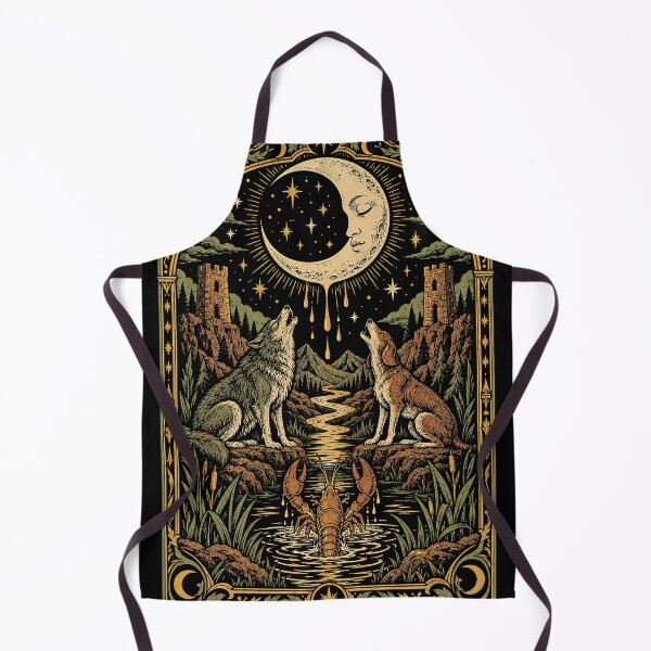 Item preview, The Moon Tarot Card Woodcut Print designed and sold by The Mellonaire.