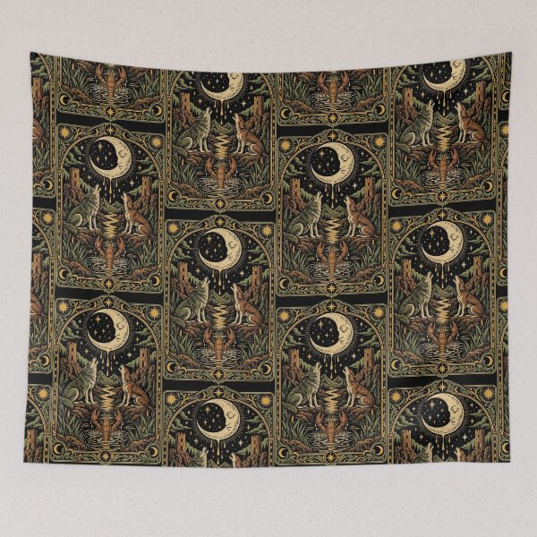 Item preview, The Moon Tarot Card Woodcut Print designed and sold by The Mellonaire.