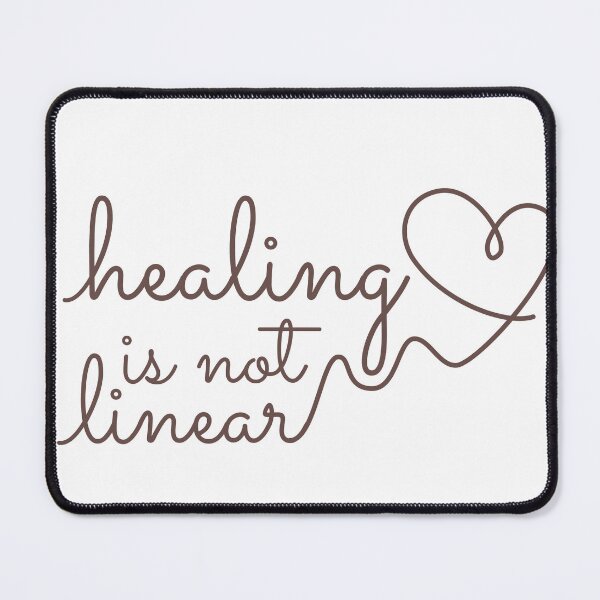 Item preview, Healing is Not Linear - Minimalist Brown Script with Heart designed and sold by kuboyashi.
