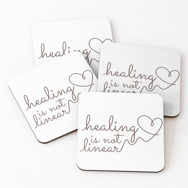 Item preview, Healing is Not Linear - Minimalist Brown Script with Heart designed and sold by kuboyashi.