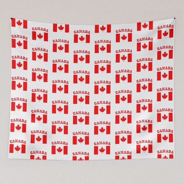 Item preview, 1980s Patriotic I Am Canadian Maple leaf Canada Flag designed and sold by LEILA ART SPACE.