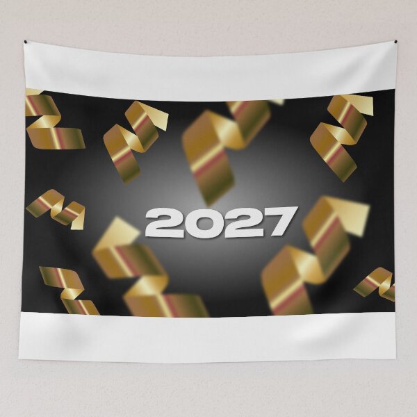 Item preview, Happy New Year 2027 Background - Golden Streamers & Ribbons Illustration designed and sold by INSIDE-dsgn.