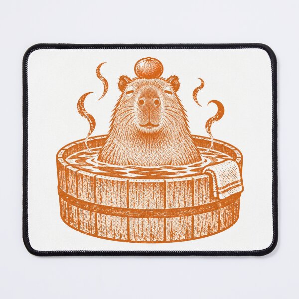 Item preview, Capybara Relaxing In Hot Spring Print designed and sold by The Mellonaire.