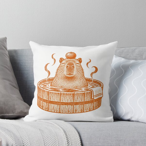 Item preview, Capybara Relaxing In Hot Spring Print designed and sold by The Mellonaire.