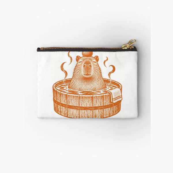 Item preview, Capybara Relaxing In Hot Spring Print designed and sold by The Mellonaire.