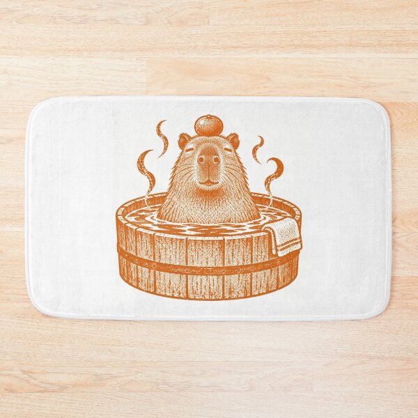 Item preview, Capybara Relaxing In Hot Spring Print designed and sold by The Mellonaire.
