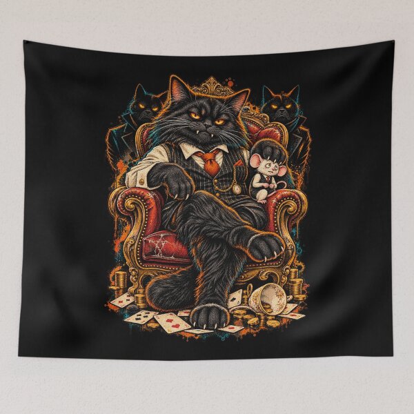 Artikelvorschau, Villain Cat Crime Boss – Funny Gothic Gangster Cat Art entworfen und verkauft von GrimCuteStudio.