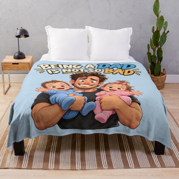 Item preview, Being a Dad Is Not So Bad – Happy Father with Babies 2 designed and sold by WordPlayStudio.