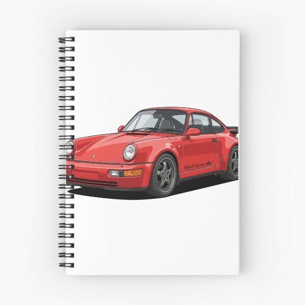 Aperçu de l'œuvre Autocollant légendaire Porsche 964 Turbo rouge Guards créée et vendue par Fixnovaguide.