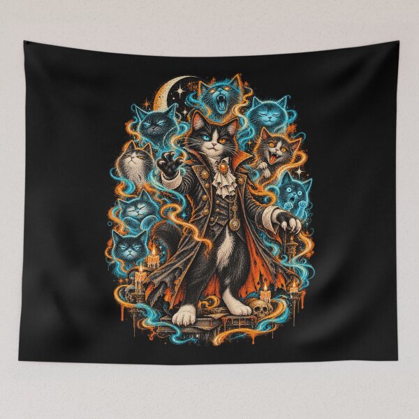 Artikelvorschau, Doctor Nine Lives – Supernatural Gothic Villain Cat Art entworfen und verkauft von GrimCuteStudio.