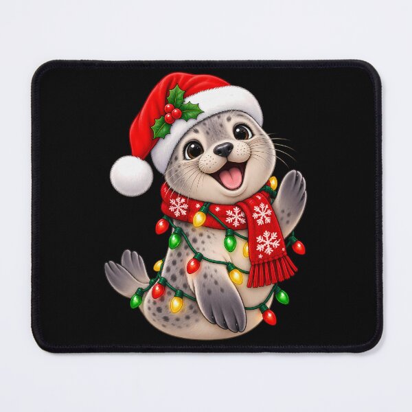 Item preview, Cute Christmas Seal Santa Hat Holiday Gift designed and sold by BDLuck2021.
