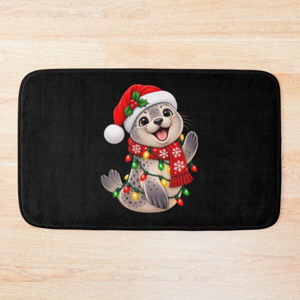 Item preview, Cute Christmas Seal Santa Hat Holiday Gift designed and sold by BDLuck2021.