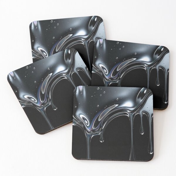 Item preview, Liquid Chrome Dripping Metallic Silver Holographic Texture    designed and sold by Stone-T .