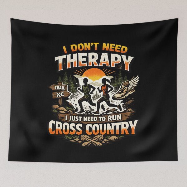 Item preview, Funny Cross Country Running Therapy - Vintage Runner designed and sold by SidTastic .