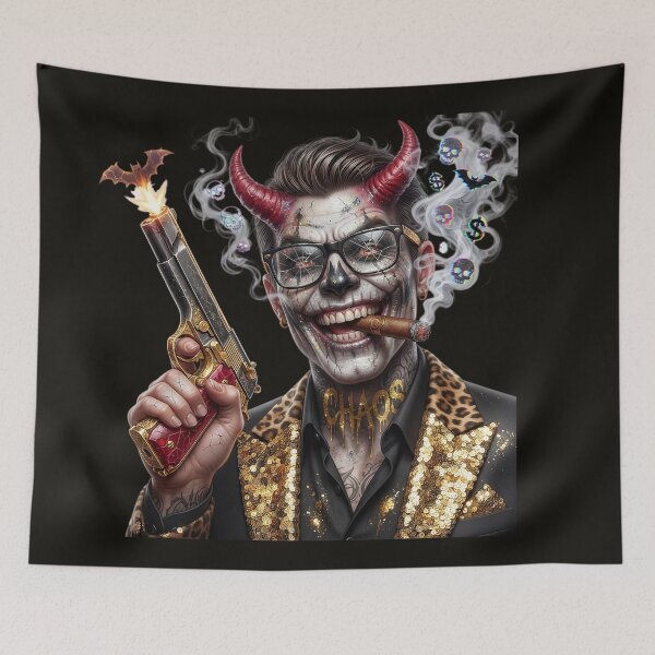 Item preview, Halloween Demon Horns Gun Cigar Chaos designed and sold by Voodoo Store Paranormal Collections.