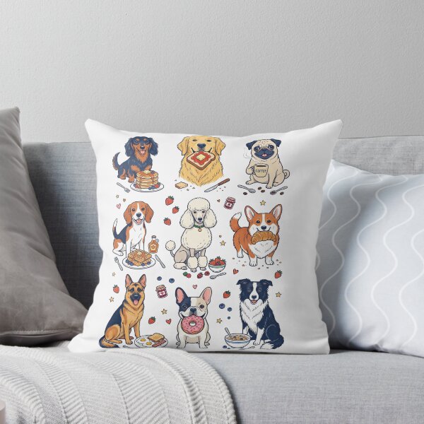 Item preview, Cute Dogs and Their Favorite Foods designed and sold by TeeARTHY.