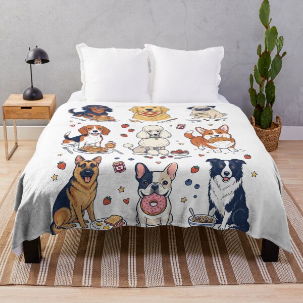 Item preview, Cute Dogs and Their Favorite Foods designed and sold by TeeARTHY.