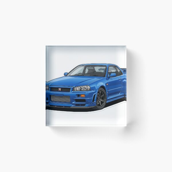 Item preview, Iconic Bayside Blue R34 GT-R JDM Sticker designed and sold by Fixnovaguide.