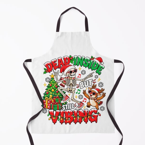 Item preview, Dead Inside But Still Vibing Christmas Skeleton Design designed and sold by teesterra.