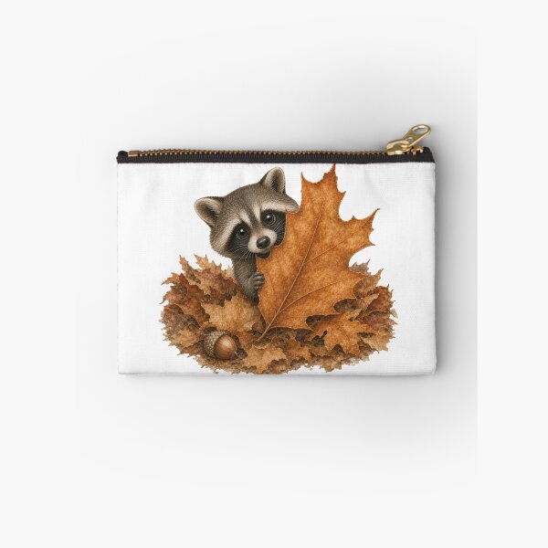 Item preview, Cute Baby Raccoon Peeking in Autumn Leaves designed and sold by Claire Designs.