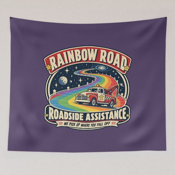 Item preview,  Rainbow Road Roadside Assistance Retro Gaming Parody designed and sold by GhostDawgs.