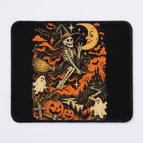 Item preview, Skeleton Witch Vintage Halloween Night designed and sold by TeeARTHY.