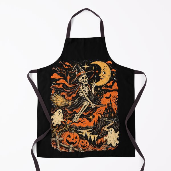 Item preview, Skeleton Witch Vintage Halloween Night designed and sold by TeeARTHY.