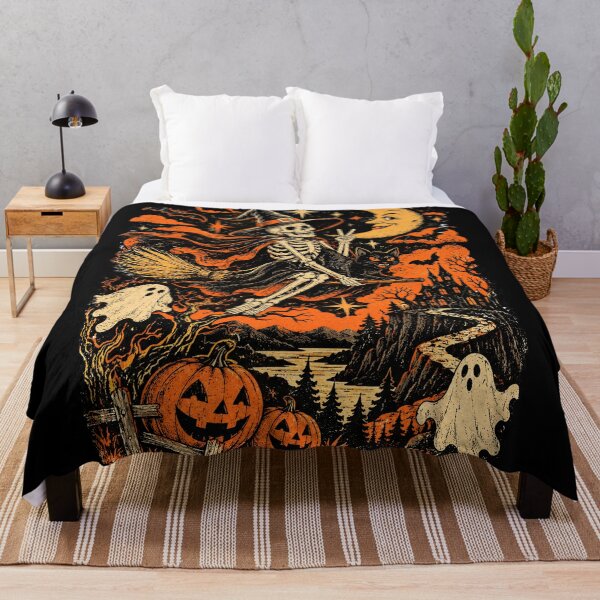 Item preview, Skeleton Witch Vintage Halloween Night designed and sold by TeeARTHY.
