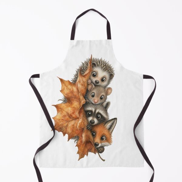Artikelvorschau, Niedliche Waldtiere stapeln sich im Herbstlaub entworfen und verkauft von Claire Designs.
