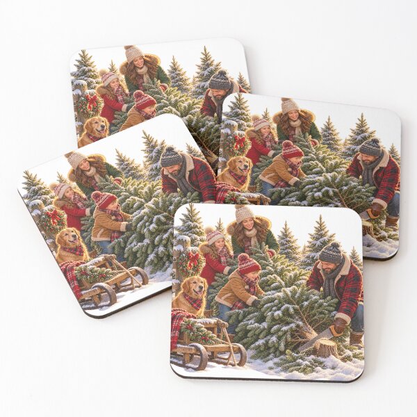 Artikelvorschau, Painterly Christmas Tree Farm Family Tee entworfen und verkauft von SunnyDesign82.