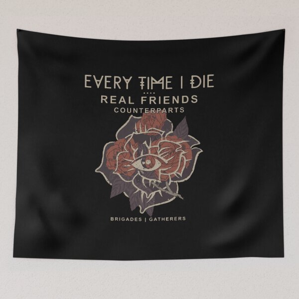 Aperçu de l'œuvre Affiche de la tournée Every Time I Die Rose Eye Art néo-traditionnel créée et vendue par extARTNeos.