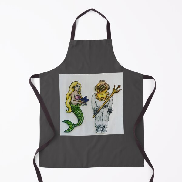Item preview, Enchanting Mermaid and Diver Underwater Scene Artistic Illustration designed and sold by zwaftney.