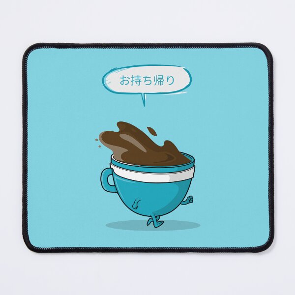 Item preview, Funny Coffee To Go Blue Japanese designed and sold by DJCartoonDesigns.
