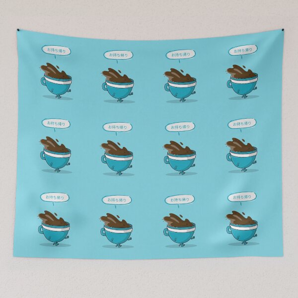 Item preview, Funny Coffee To Go Blue Japanese designed and sold by DJCartoonDesigns.