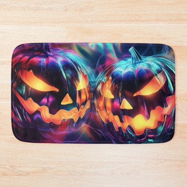 Item preview, Neon 3D Pumpkin Futuristic Halloween Art designed and sold by Emaga Digital Studio.