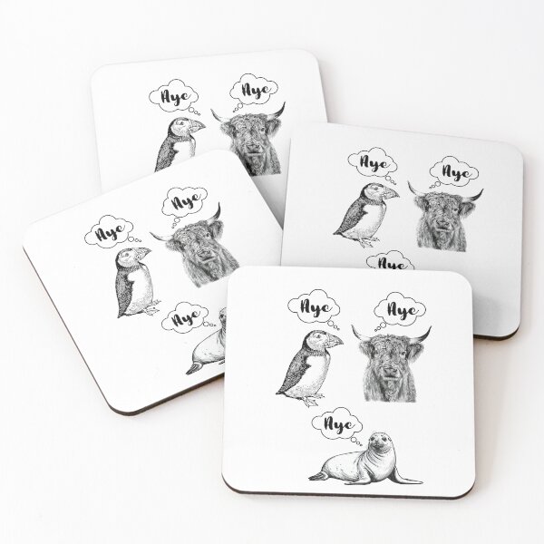 Item preview, Scottish Wildlife Animals Saying Aye Art Set designed and sold by S-and-W-4ever.