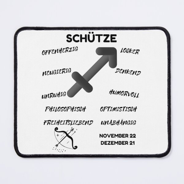 Item preview, Schütze Zodiac Sign Astrology Symbol Horoscope - Classic Black & White (German Version) designed and sold by ZODIARA.