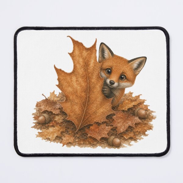 Item preview, Cute Baby Fox Peeking in Autumn Leaves designed and sold by Claire Designs.