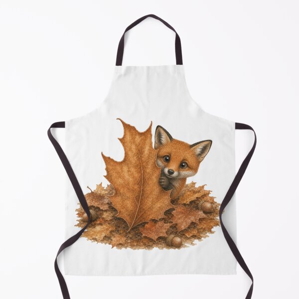 Artikelvorschau, Ein süßes Fuchsbaby lugt zwischen Herbstblättern hervor. entworfen und verkauft von Claire Designs.