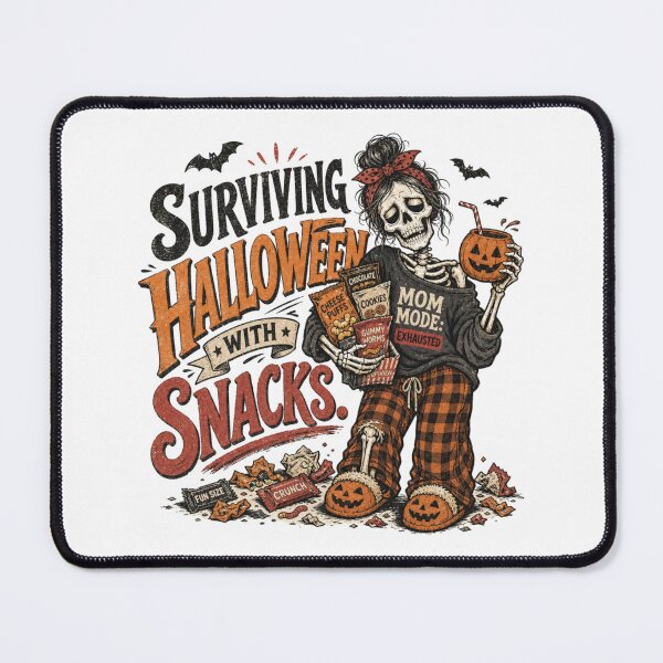 Item preview, Surviving Halloween With Snacks Exhausted Mom Mode Skeleton designed and sold by shirt-hard-top1.
