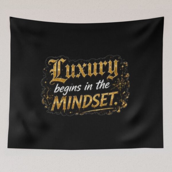 Item preview, Luxury Begins In The Mindset - Golden Motivational Quote Sticker designed and sold by Nicolae-SCROCIOB-Shop.