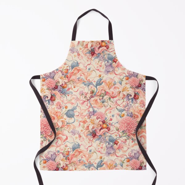 Item preview, Coral Ribbon Garden – Romantic Maximalist Floral Pattern designed and sold by Bodique.