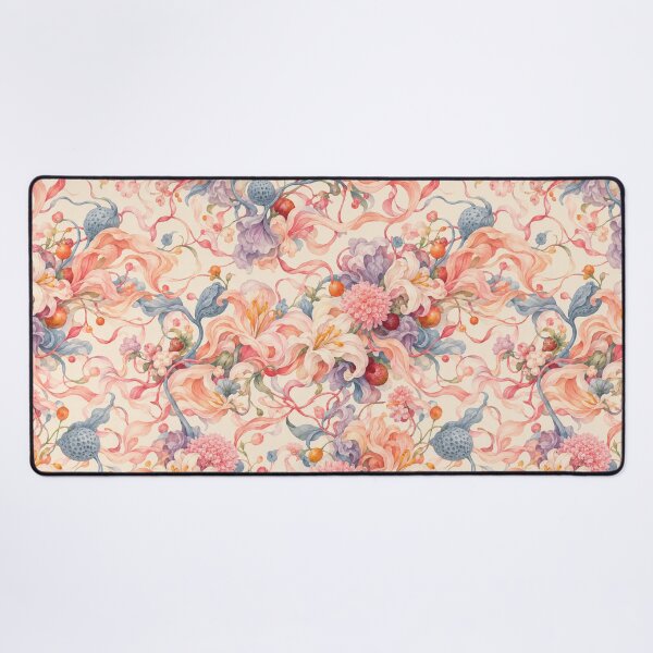 Item preview, Coral Ribbon Garden – Romantic Maximalist Floral Pattern designed and sold by Bodique.