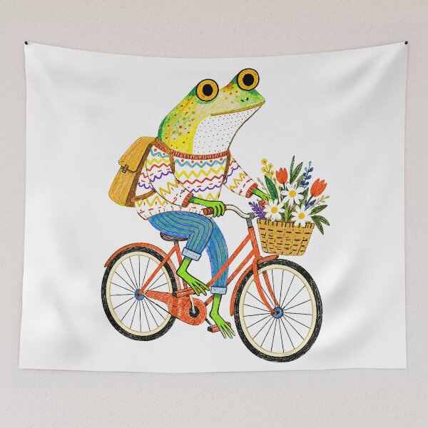 Item preview, Whimsical Frog Riding a Bicycle designed and sold by TeeARTHY.