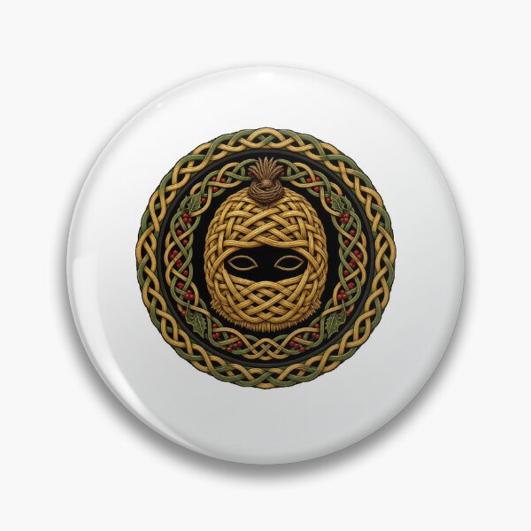 Item preview, Wren Boy Straw Mask Celtic Knot Roundel designed and sold by Freckled-Monkey.