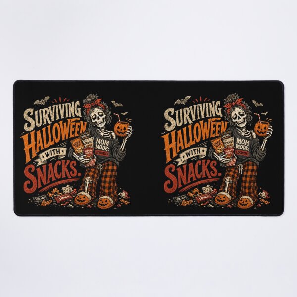Item preview, Surviving Halloween With Snacks Exhausted Mom Mode Skeleton designed and sold by shirt-hard-top1.