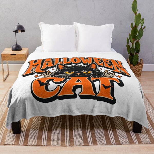 Item preview, Spooky Halloween Cat | Retro Vintage Distressed Typography Graphic designed and sold by Mukesh Saxena.