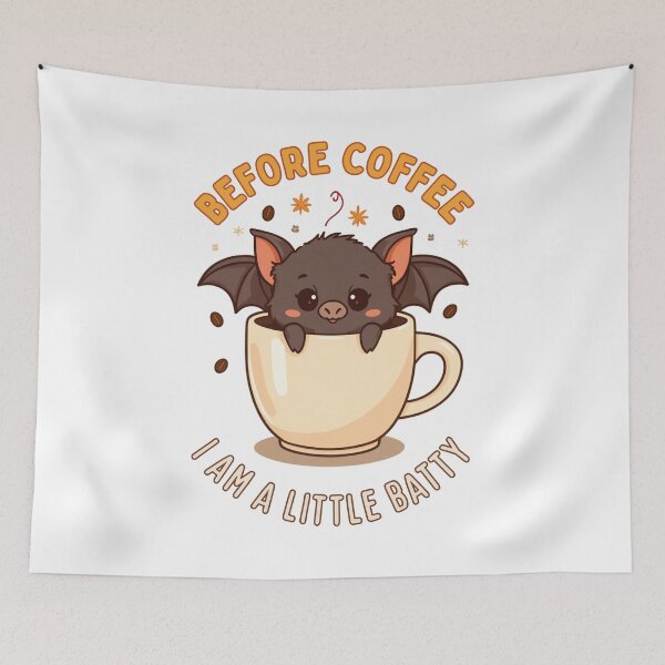 Item preview, Vintage Before Coffee I am A Little Batty designed and sold by ArtsyExplorer.