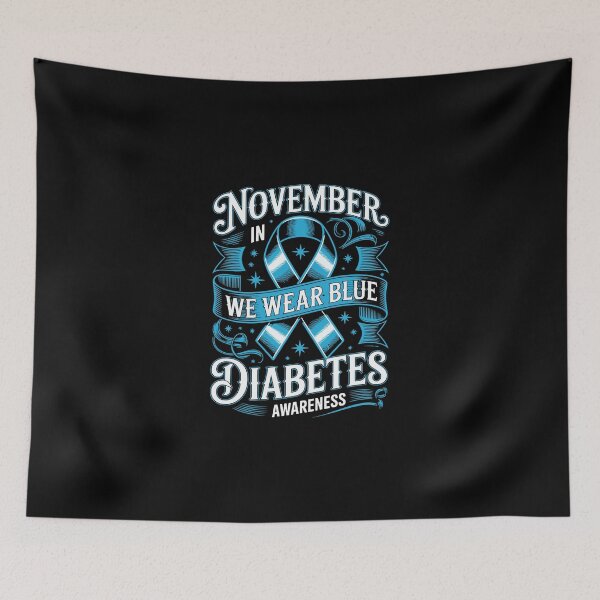 Item preview, In November We Wear Blue – Diabetes Awareness Ribbon Art designed and sold by jkrphoto.