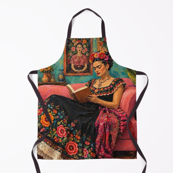 Item preview, Frida Kahlo Floral Reading Woman Folk Art designed and sold by TeeARTHY.